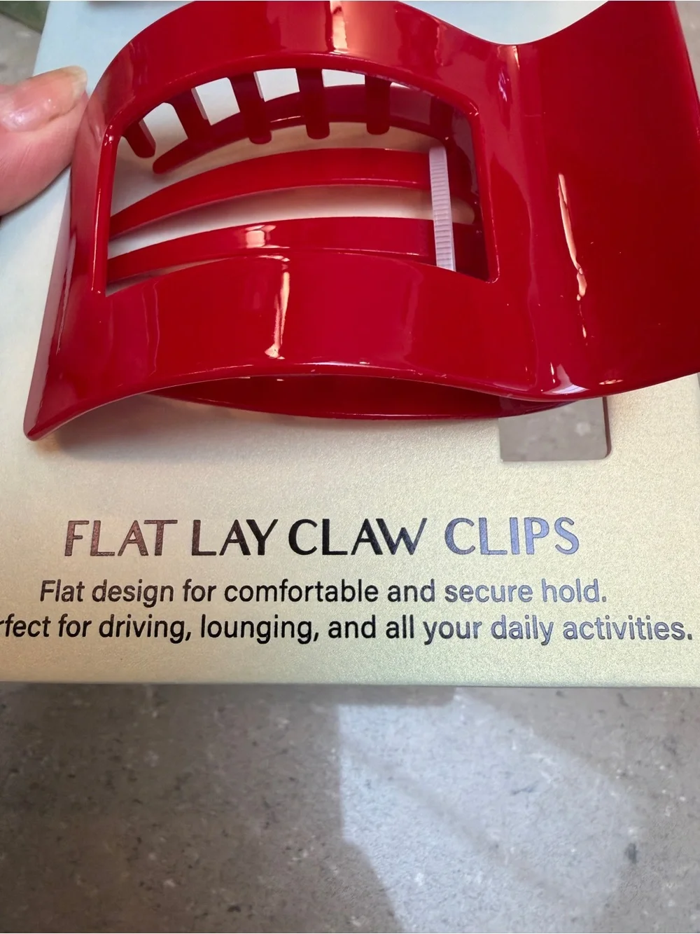 NWT 🦞 fun Flat Lay Claw Clips for great hair! Solid Red & Blue/White Pattern w 🦞